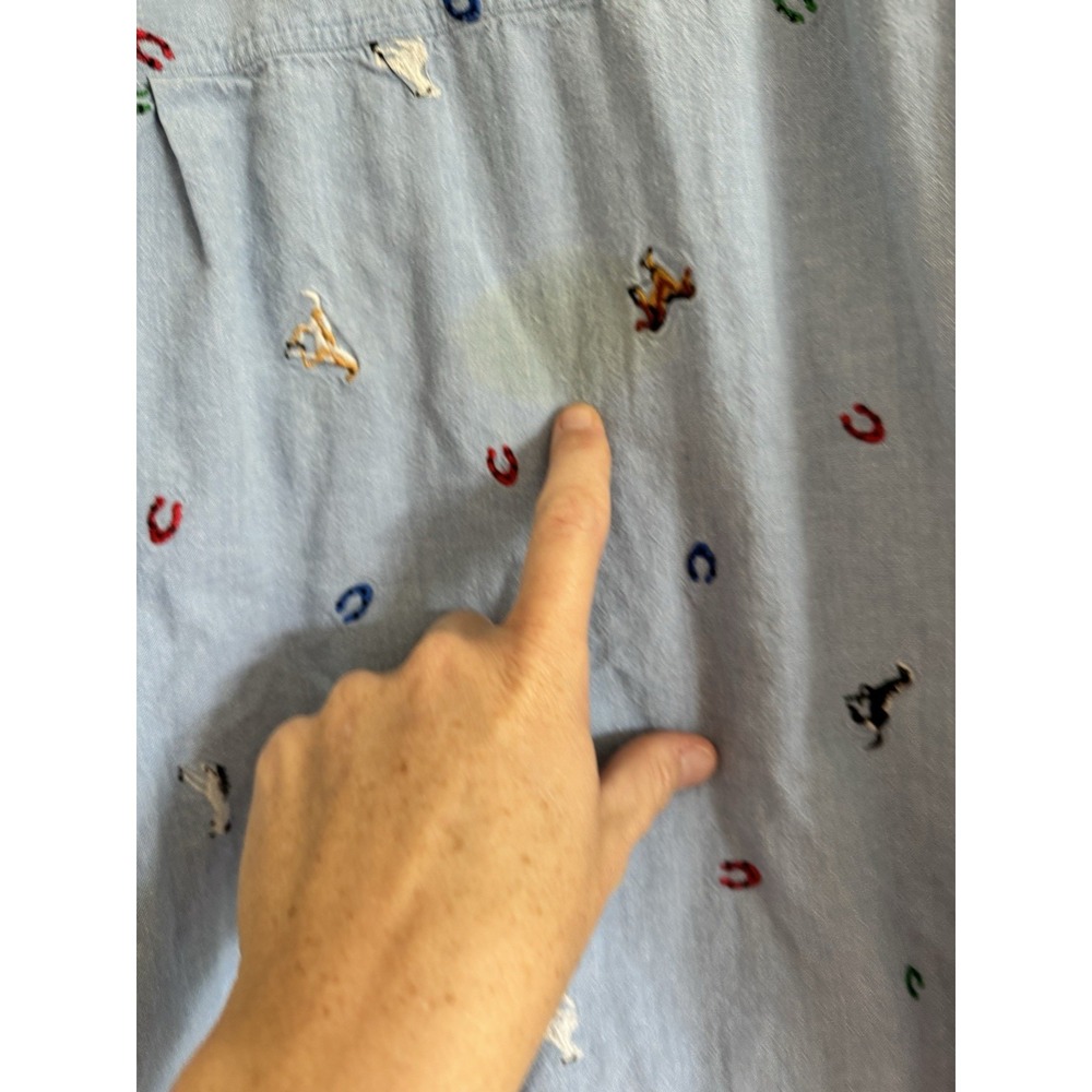 Vintage Bleached Thrashed Embroidered Horses Small Casey Coleman Shirt - Picture 6 of 9